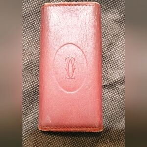 Vintage Cartier Burgundy leather key holder *Rare 24kt GP